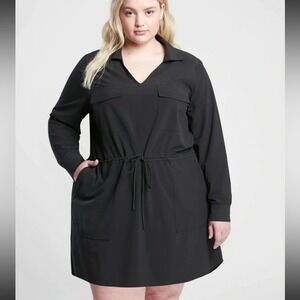 NWT Athleta Zuma Shirtdress, BLack SIZE 3X